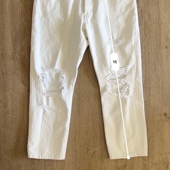 Levi's Premium 501 Big E Tab Cropped Distressed Jeans - High Rise Straight Leg - Picture 15 of 15